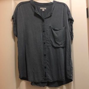 Calvin Klein dark gray button down top